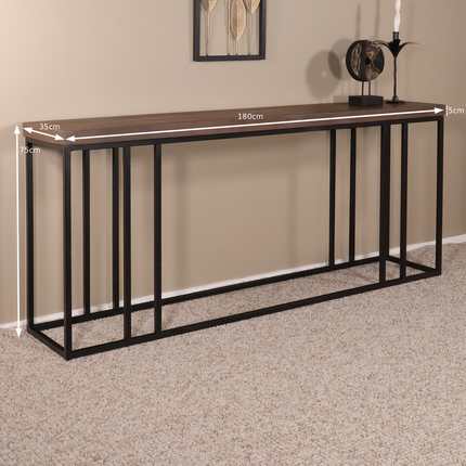 Bijzettafel 180cm mangohout Don walnoot