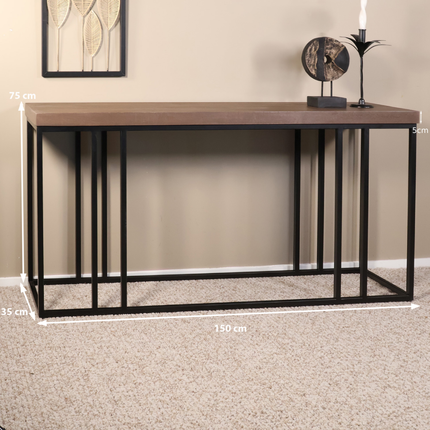 Bijzettafel 150cm mangohout Don walnoot