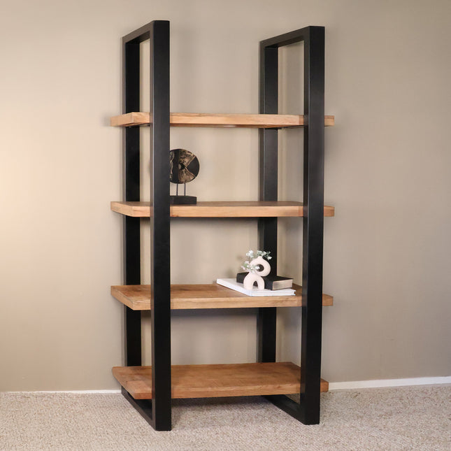 Boekenkast Zazo 200x100cm bruin mangohout