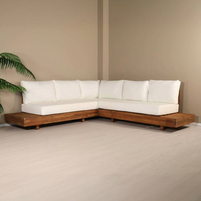 Loungebank tuin Charlie wit acaciahout 230cm