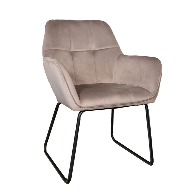Eetkamerstoel taupe velvet Mae