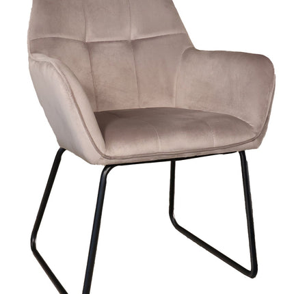 SET DEAL 4 stuks: Eetkamerstoel taupe velvet Mae