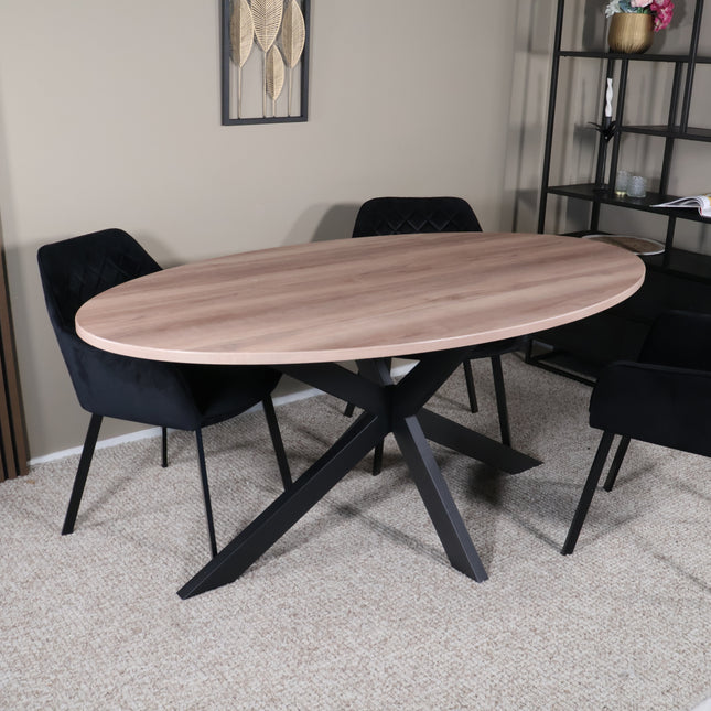 Eettafel Rato ovaal 180cm naturel MDF