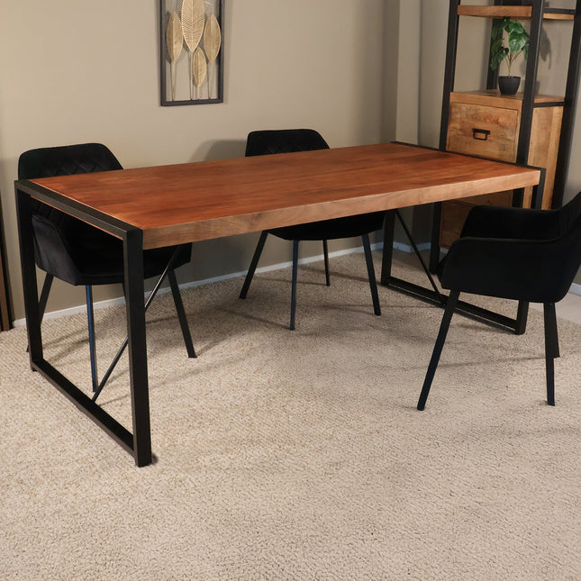 Eettafel Flora rechthoekig 200cm bruin mangohout