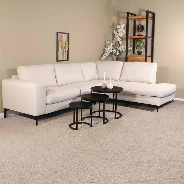 Hoekbank Havana beige chenille 260cm rechts