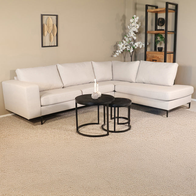 Hoekbank Verona beige chenille 265cm rechts