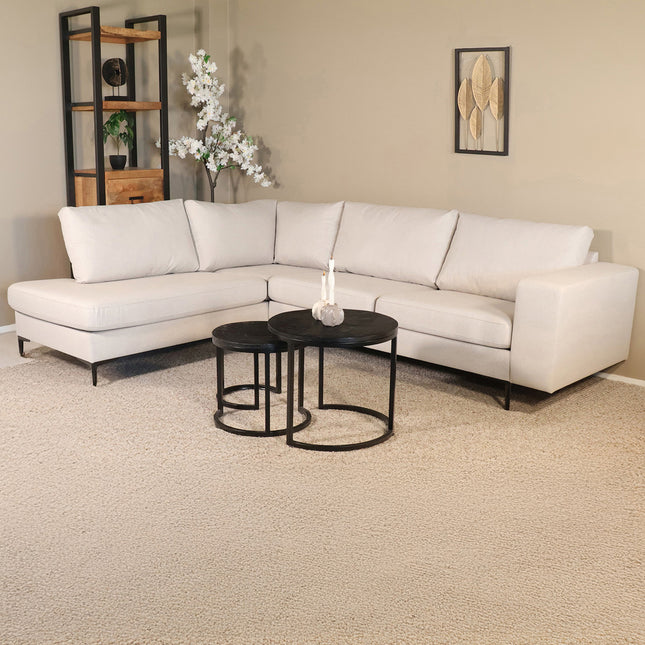 Hoekbank Verona beige chenille 265cm links