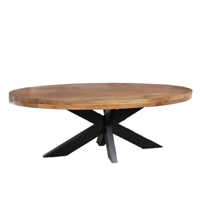 Salontafel ovaal lichtbruin mangohout 130cm Jimmy