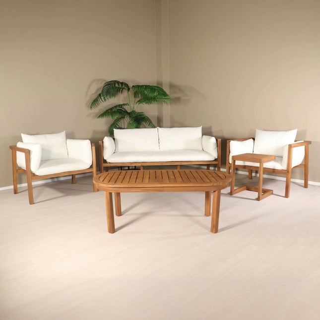 Tuinset 4 personen wit acaciahout Olivia