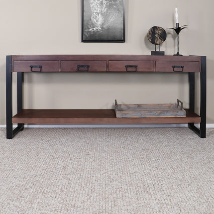 Bijzettafel 180cm mangohout Vera walnoot
