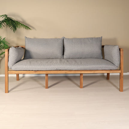 Loungebank 2-zits acaciahout lichtgrijs Xandra tuinbank