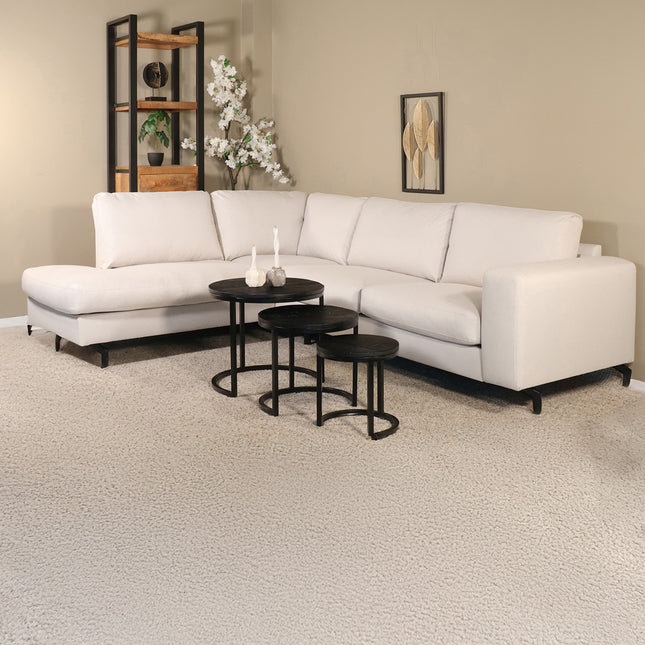Hoekbank Havana beige chenille 260cm links