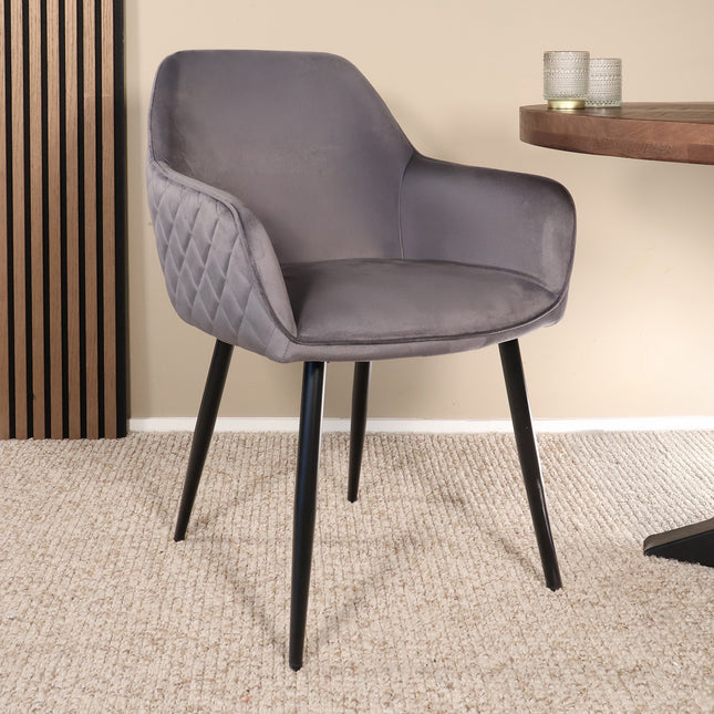 SET DEAL 6 stuks: Eetkamerstoel antraciet velvet Ares
