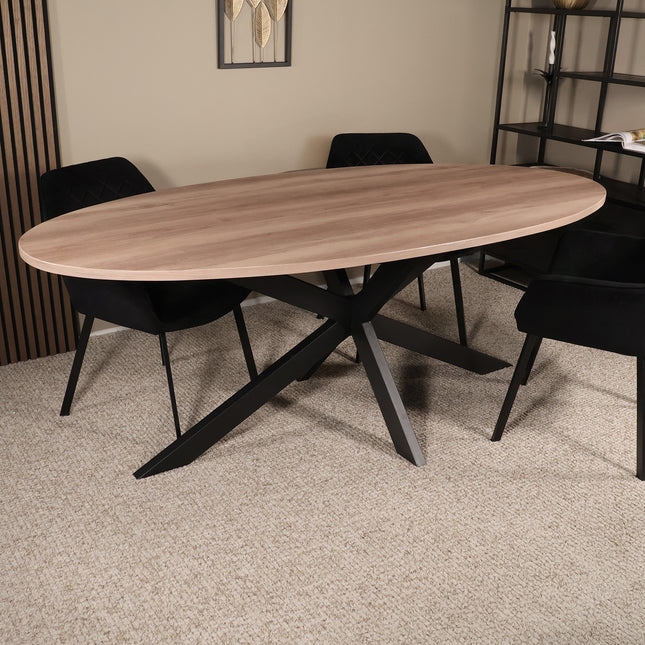 Eettafel Rato ovaal 210cm naturel MDF
