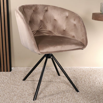 Eetkamerstoel draaibaar champagne velvet Willow