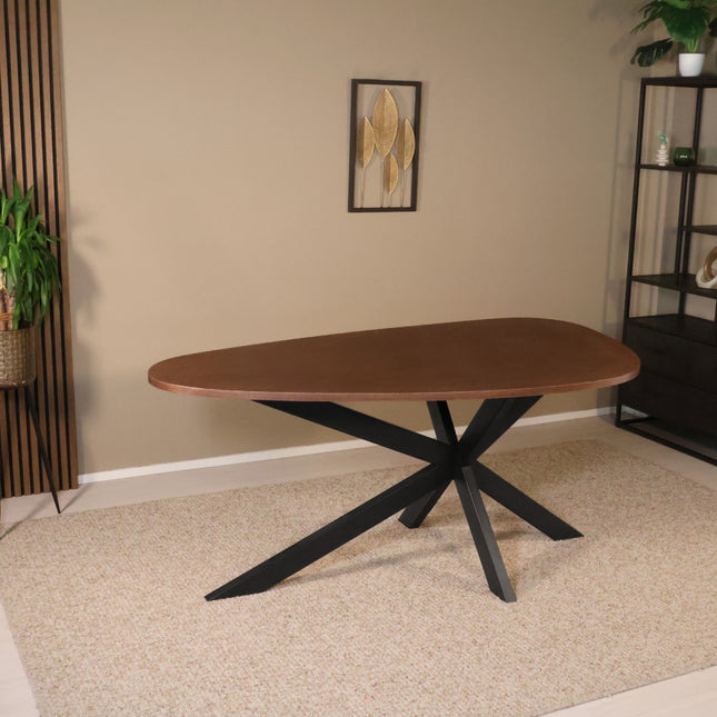 Eettafel organisch Jillian 180cm bruin eiken fineer
