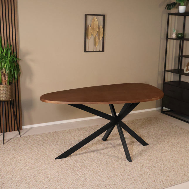 Eettafel organisch Jillian 160cm bruin eiken fineer