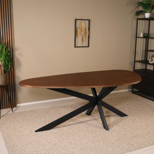 Eettafel organisch Jillian 210cm bruin eiken fineer
