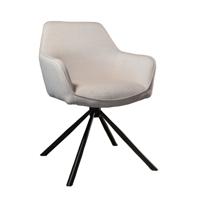 SET DEAL 6 stuks: Eetkamerstoel draaibaar Dakota beige stof