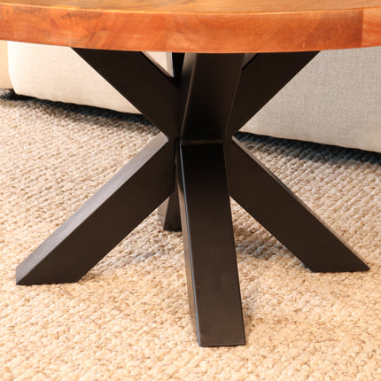Salontafel rond walnoot mangohout 90cm Jesse
