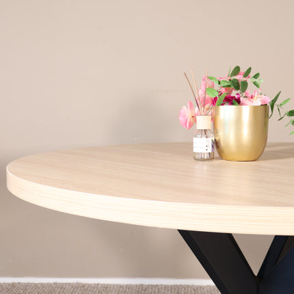 Eettafel Sanne rond 120cm lichtbruin melamine