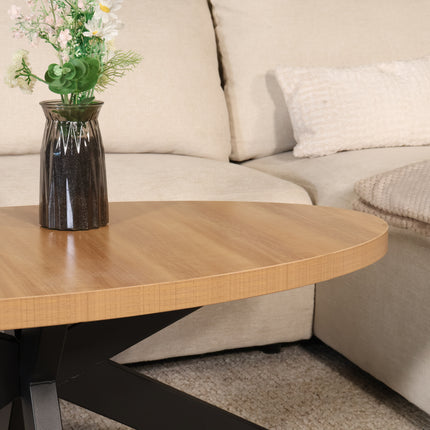 Salontafel ovaal lichtbruin melamine 120cm Denzel