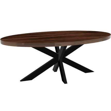 Eettafel James ovaal 200cm walnoot mangohout