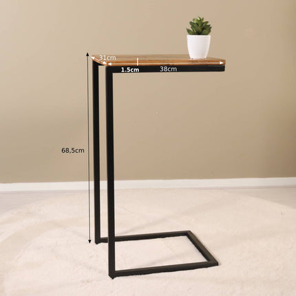 Bijzettafel Jerry 70cm bruin mangohout