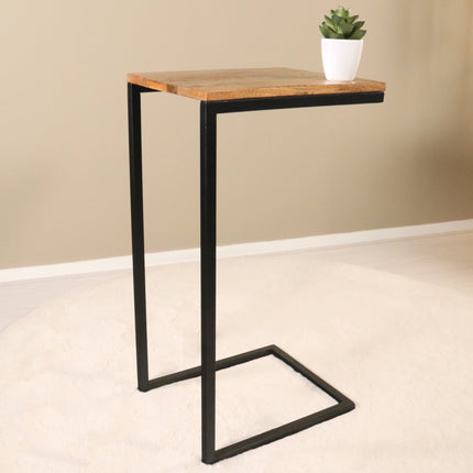 Bijzettafel industrieel Jerry duurzaam mangohout laptoptafel mango side table