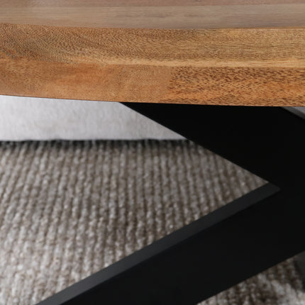 Salontafel ovaal lichtbruin mangohout 100cm Jimmy