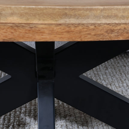 Salontafel ovaal lichtbruin mangohout 100cm Jimmy