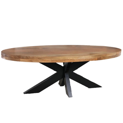 Tweedekans model: Salontafel ovaal lichtbruin mangohout 130cm Jimmy