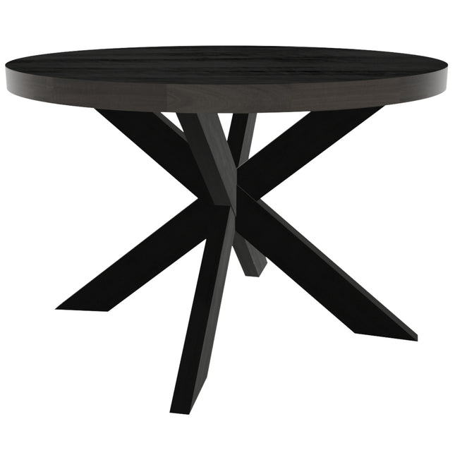 Eettafel Jones rond 120cm zwart mangohout