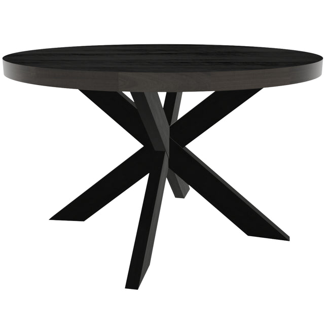 Eettafel Jones rond 130cm zwart mangohout