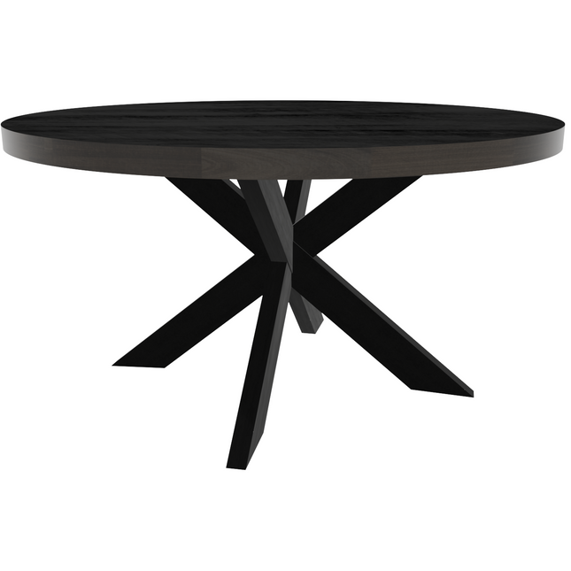 Eettafel Jones rond 150cm zwart mangohout