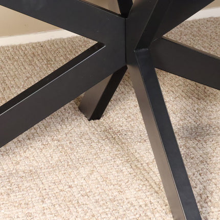 Eettafel marmerlook Jovi ovaal 180cm zwart MDF