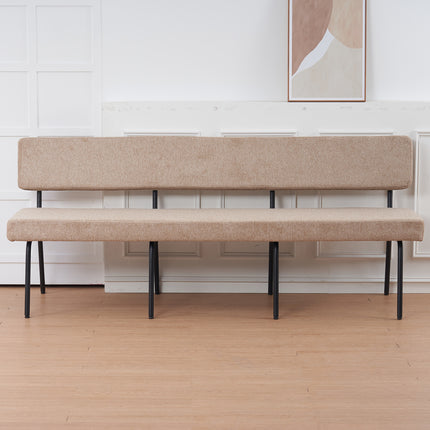 Eetkamerbank Wendy 200cm beige stof