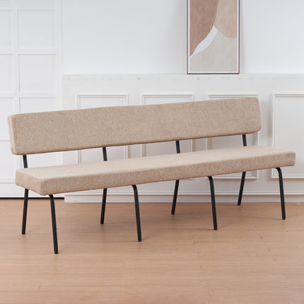 Eetkamerbank Wendy 200cm beige stof