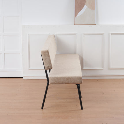 Eetkamerbank Wendy 200cm beige stof