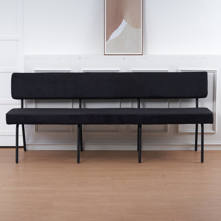Eetkamerbank Wendy 200cm zwart stof