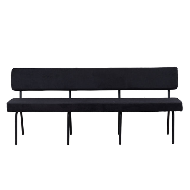 Eetkamerbank Wendy 200cm zwart stof