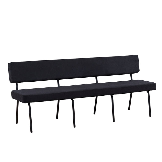 Eetkamerbank Wendy 200cm zwart stof