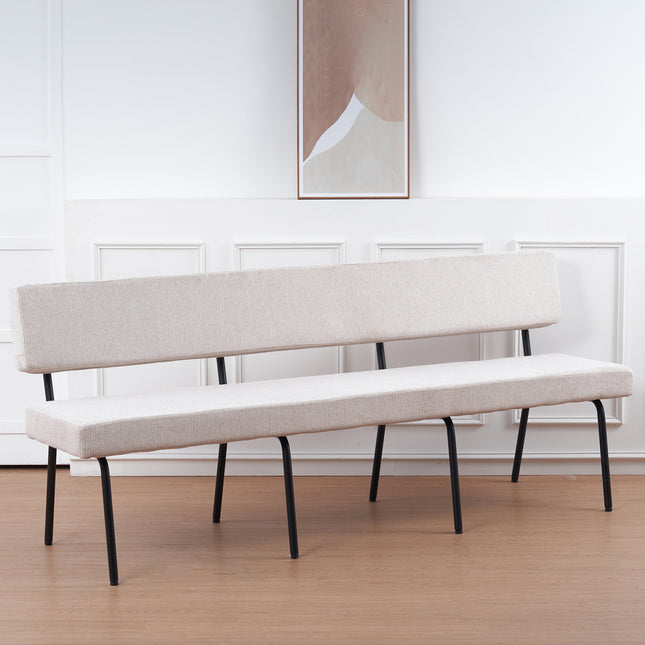 Eetkamerbank Wendy 200cm zand stof