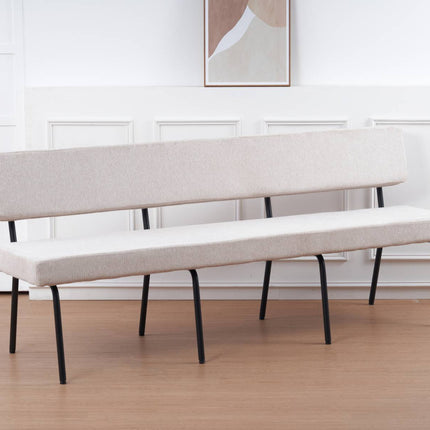 Eetkamerbank Wendy 220cm zand stof