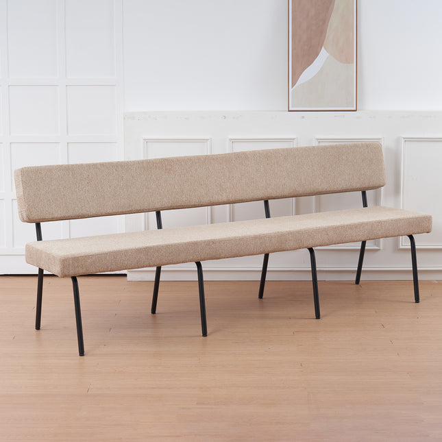 Eetkamerbank Wendy 220cm beige stof