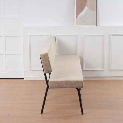 Eetkamerbank Wendy 220cm beige stof
