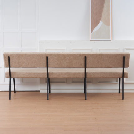 Eetkamerbank Wendy 220cm beige stof