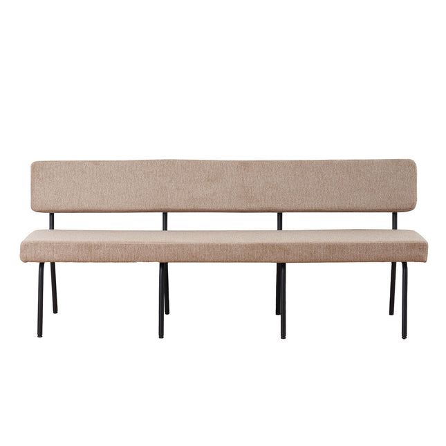 Eetkamerbank Wendy 220cm beige stof
