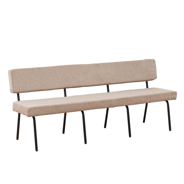 Eetkamerbank Wendy 220cm beige stof