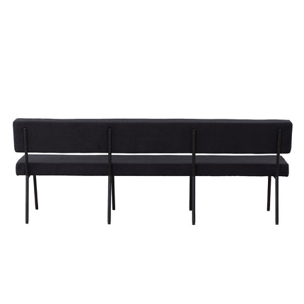 Eetkamerbank Wendy 220cm zwart stof